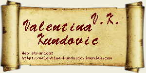 Valentina Kundović vizit kartica